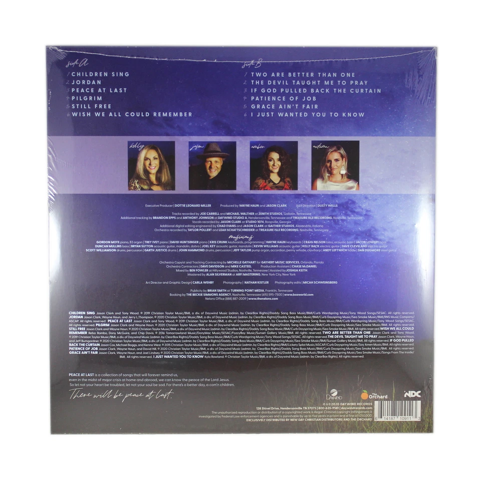 The Nelons Peace At Last NEW Vinyl LP Christian Southern Gospel Music - Image 2 of 2