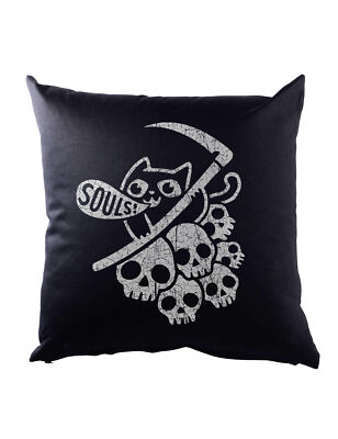 Cat Reaper I Dekokissen Cats Fun Death Skull Skulls Love Lover Addiction