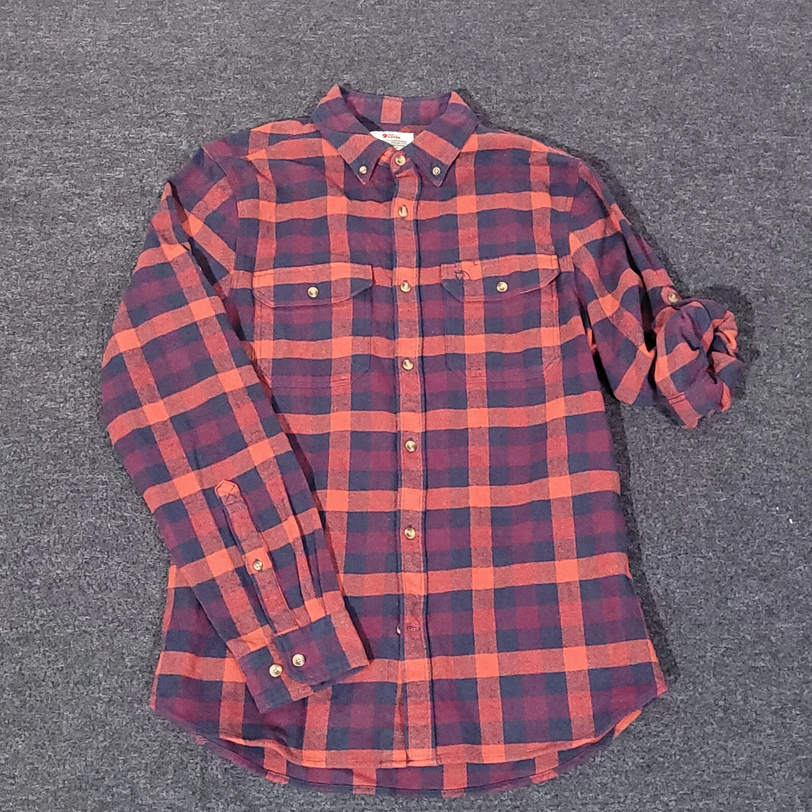 fjallraven flannel slim fit roll tab sleeve outdoor shirt