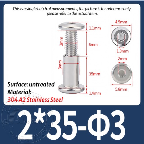 FURNITURE JOINT CONNECTOR BOLT & CAP NUT - ALLEN KEY HEAD - A2 STAINLESS STEEL - Picture 20 of 144