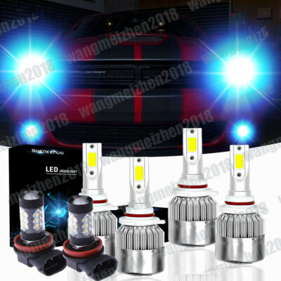 FOR 2015-2017 Dodge Challenger 9012 Ice Blue Led Headlight Bulb+H11 Fog Lights