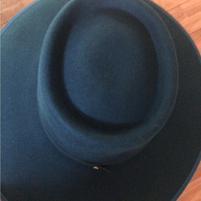 Wyeth teal wool boater NEW! RARE Wyeth teal wool boater | eBay main image 2