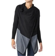 NWOT SmartWool Edgewood Wrap Sweater Black Grey Women's Medium