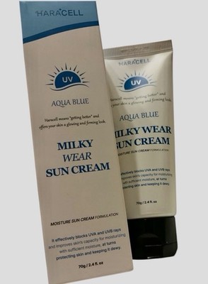 Haracell Milky Wear Sun Cream 70g Aqua Blue UV Korean Sunscreen K-Beauty