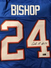 Cole Bishop - Signed Buffalo Bills Blue Style Custom XL Jersey - TSE COA