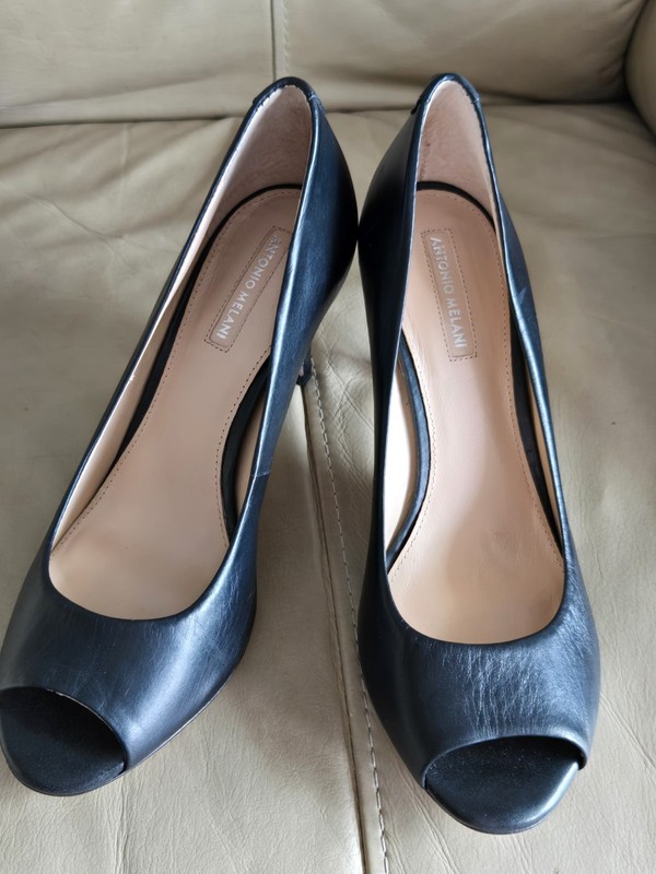 Antonio Melani Women's Black Heels Peek A Boo Toe Size 7 1/2 M