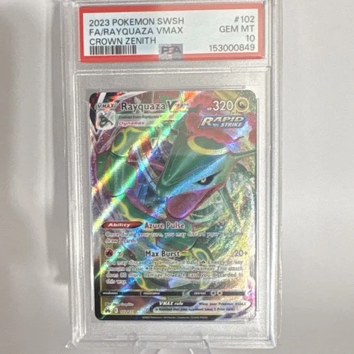 Pokémon Rayquaza VMAX 102/159 Crown Zenith Ultra Rare Holo PSA 10 320HP
