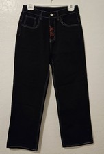 Black and red Y2K "Heaven Can Wait" JNCO style Baggy jeans Size S 28x28