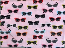 Riley Blake Fabric Sunglasses Retro Cat Eye B...
