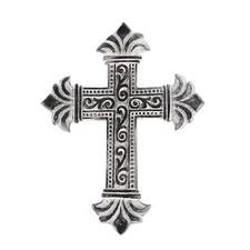 Distressed White Wall Cross for Home Decor.Metal Hanging decorative crosses w