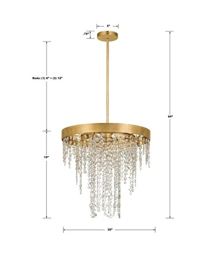 Crystorama Winham 20"W Antique Gold and Crystal Chandelier - Picture 8 of 8