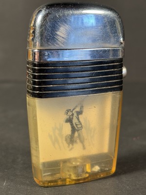 Vintage Scripto Vu-Lighter Bird Hunter Black Band