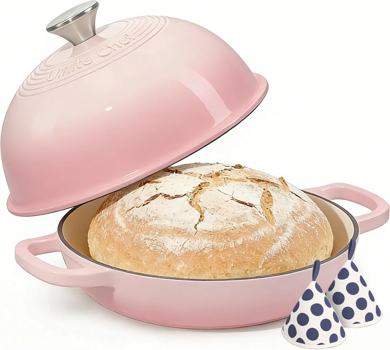 Cast Iron Dutch Oven Pot W/ Lid Round Bread Oven Sourdough Bread Baking Enameled