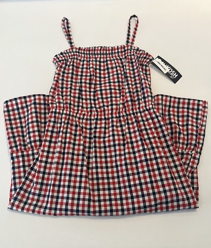 OshKosh B’gosh Girls 4th Of July Dress Size 8 Plaid Red White & Blue New