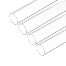 Acrylic Pipe Clear Rigid Round Tube 21mm ID 25mm OD 10" 4pcs
