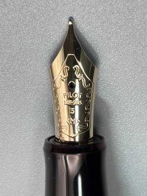 Pilot Custom 74 Fountain Pen 14K Medium Nib Black Gold Trim Japan