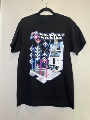 Dance Dance Revolution Graphic Gamer Tee Medium Black Konami Hot Topic NWT