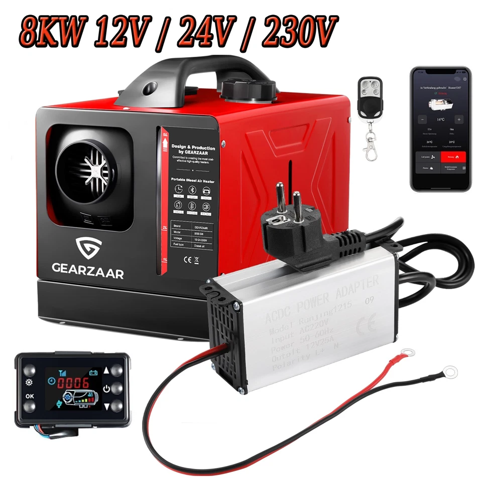 8KW 12V 230V Diesel Auto Heizung Standheizung Luftheizung LCD PKW LKW Air Heater
