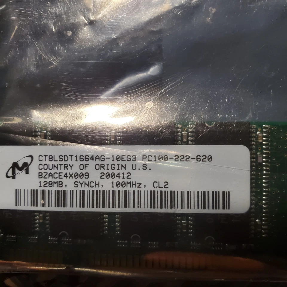 New Sealed CT16M64S4D8E.8LT1 128MB PC100 100MHz Non-ECC 168-pin Memory RAM  - Image 2 of 4