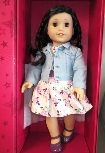 American Girl Create Your Own 18" Doll Med Light Skin Dk Brown Hair Brown Eyes