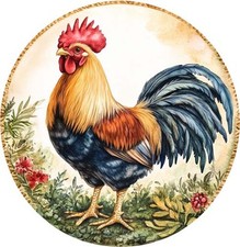Watercolour Rooster Kitchen Shop Wall Art Bedroom Vinyl Sticker Decal 6 Sizes