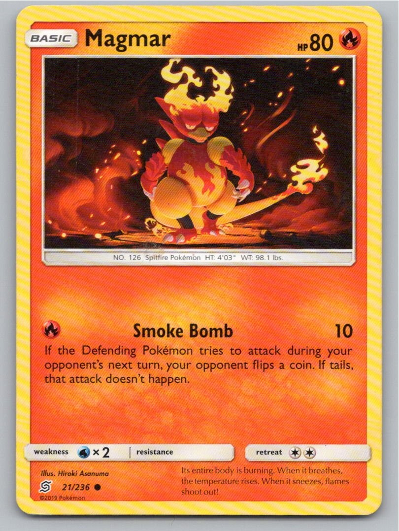 2019 POKEMON MAGMAR UNIFIED MINDS 21/236 COMMON NM A49321 FREE S&H