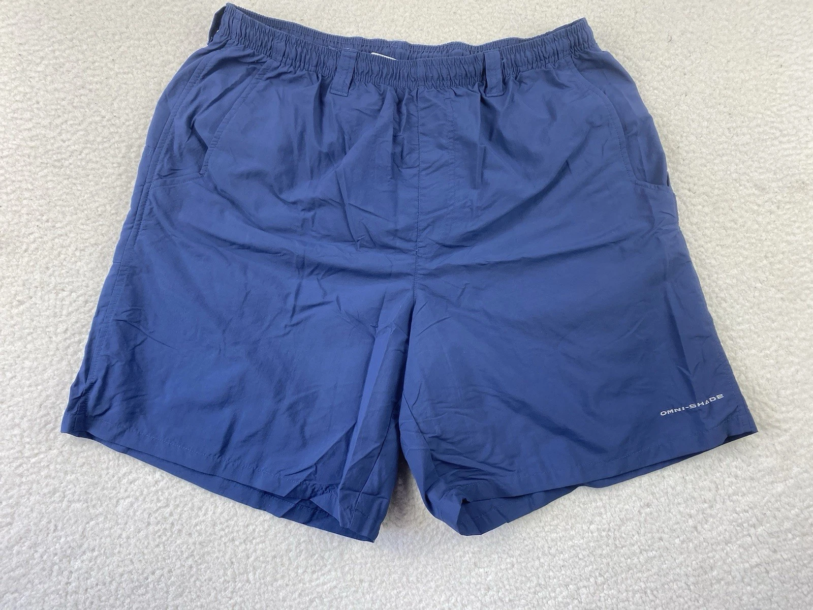 Columbia Mens Shorts Blue Large PFG Mesh Liner Pro Performance Fishing Trunks