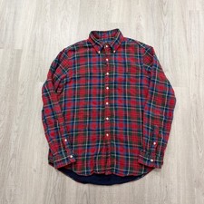 Polo Ralph Lauren Classic Fit Button Shirt Men's Large Red Plaid Lined Preppy