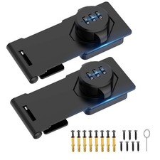 Household Cabinet Password Hasp Locks, Locks 2 Pack Black