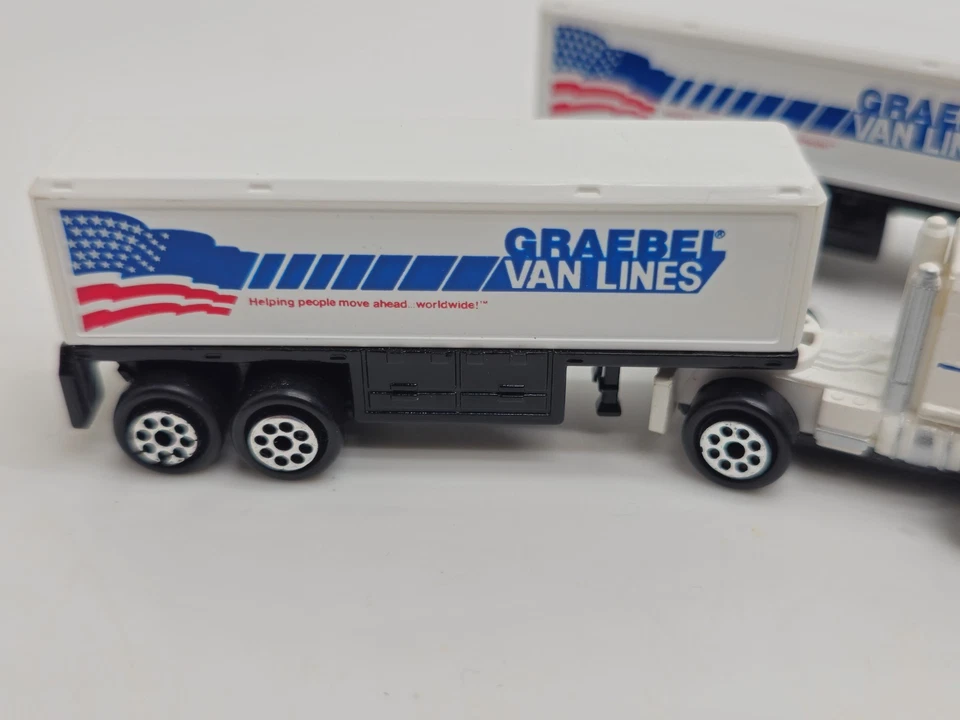 Road Champs Graebel Van Lines Semi Truck Lot of 2 1989 Vintage Diecast 4" - Image 2 of 4