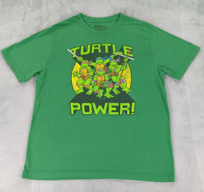 #ad #ad Ninja Turtles T Shirt Nickelodeon Turtle Power Green Short Sleeve Men Large $9.55
