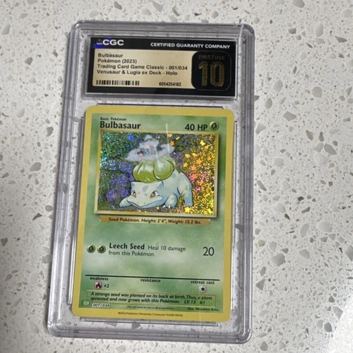 Pokemon TCG Bulbasaur CGC 10 Holo 001/034 Trading Card Game Classic 2023