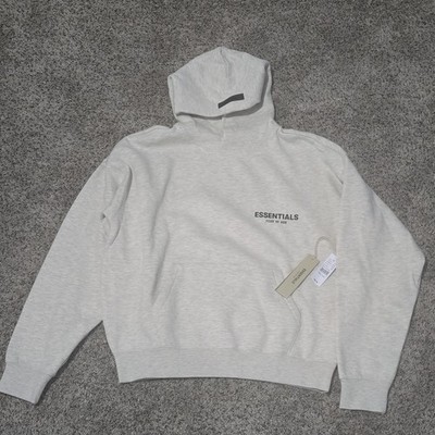 Essentials Fear of God Light Oatmeal Fleece Pullover Hoodie Hooded Men s S