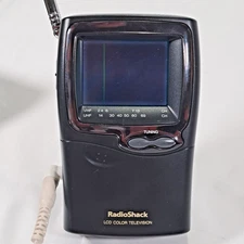 Radio Shack Vintage Hand-held LCD TV With Charger and Bag