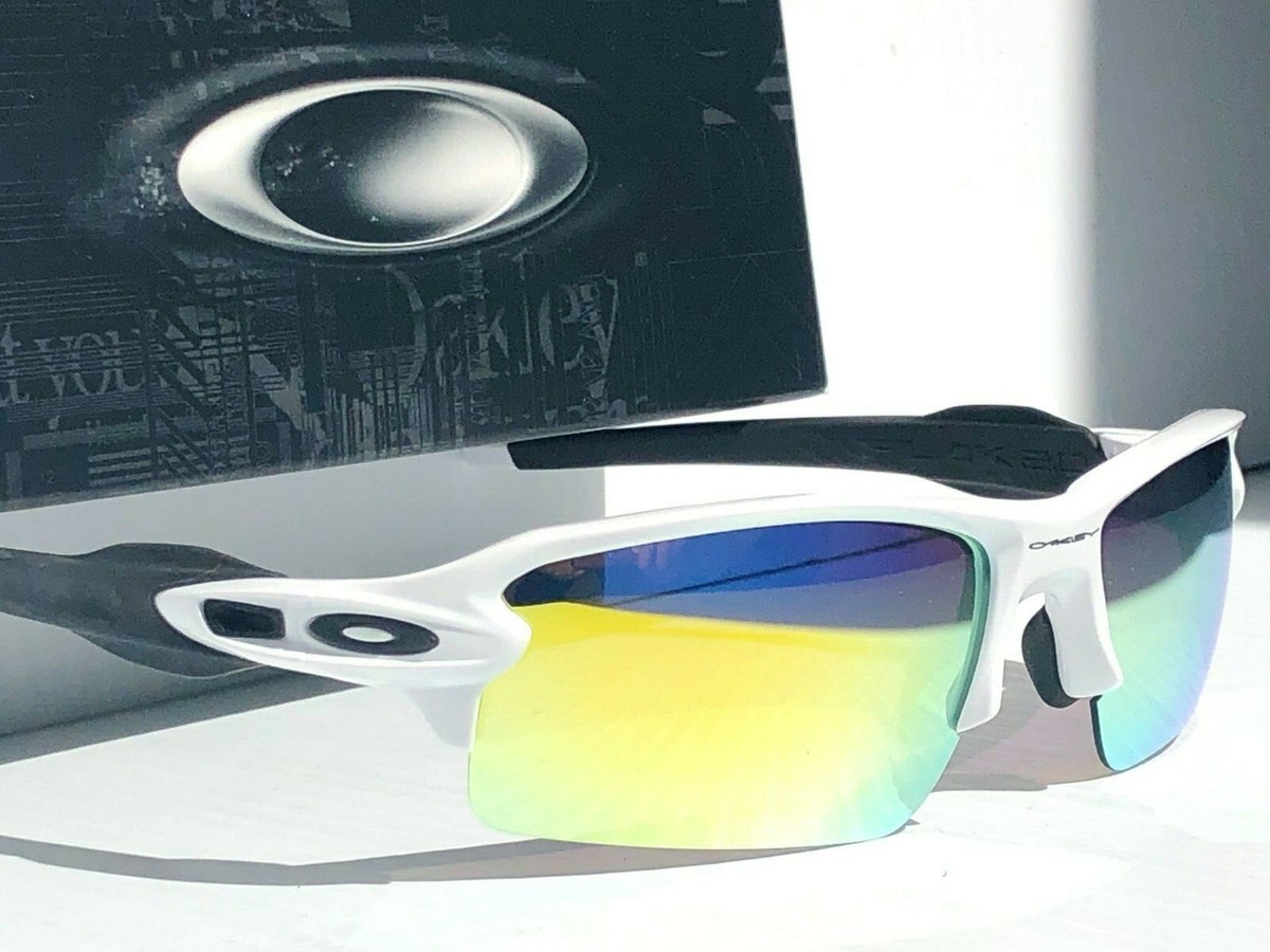 NEW* Oakley FLAK 2.0 WHITE w POLARIZED Galaxy Gold Lens Sunglass