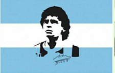 Bandera Maradona, Bandera de Maradona (35 Pulgadas x 60 Pulgadas / 90 cm x 150 cm)