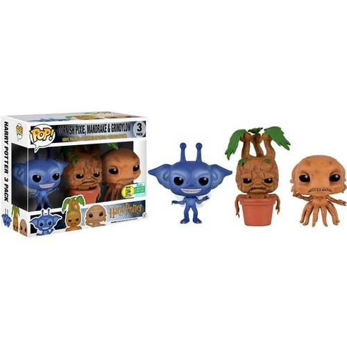 Funko Pop! 3-Pack Harry Potter Cornish Pixie, Mandrake & Grindylow Vinyl Figures