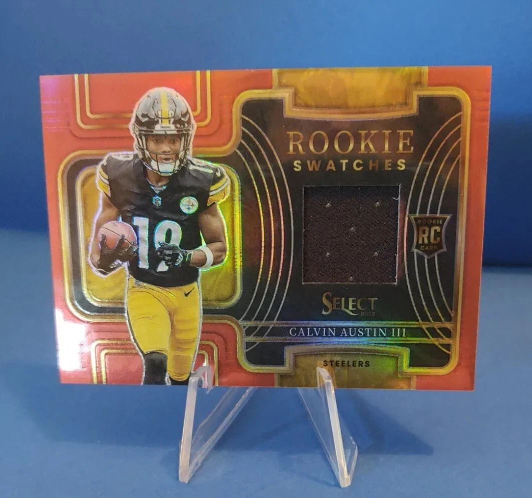 Calvin Austin Panini Select Rookie Swatches #RSW21 Gold Prizm