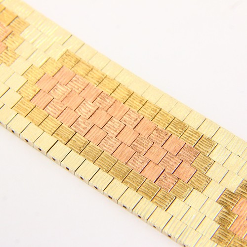 Vintage 9ct Broad Cuff Bracelet 7.25" 1970 Hallmarked Multi Toned Gold Bangel - Picture 13 of 20