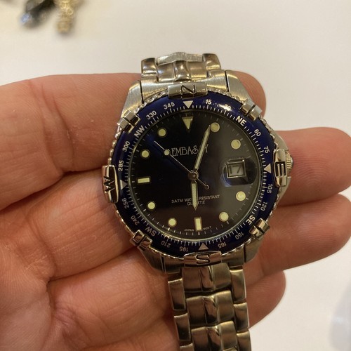 2-Qty Embassy Quartz Watches Date WR 36mm 38mm Case Lume Japan Movement Run Grt - Picture 8 of 11