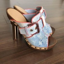 LOUIS VUITTON Sandals Monogram Denim EU 35 1/2 Used