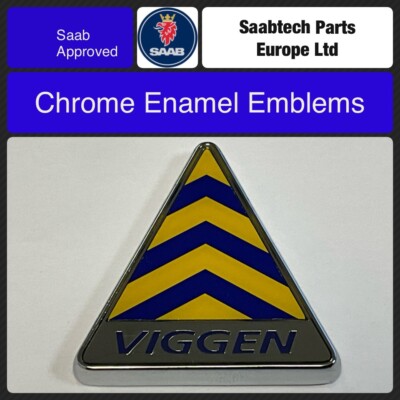 Chrom Emaille Saab 9-3 93 Viggen Abzeichen Flügel Emblem 5121629 Neu