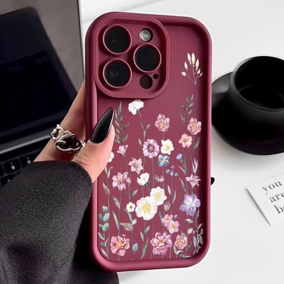 For iPhone 16 Pro Max 15 14 13 12 11 XR 8 Flower ShockProof Soft TPU Case Cover