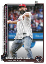 JASON KELCE First Pitch 2025 Topps Series 1 FP-1 Phillies Eagles