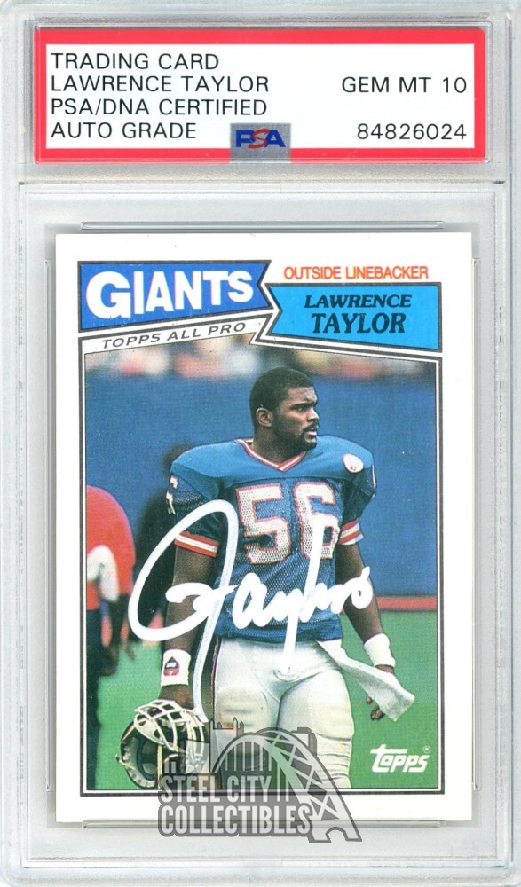 Lawrence Taylor 1987 Topps Autograph Card #26 PSA/DNA 10 (White)
