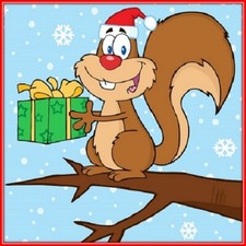 30 Custom Happy Holiday Squirrel Personalized Address Labels