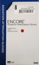 *5-Pairs* Ansell Encore Radiation Attenuation PF Gloves Size-8.0 Latex 20873080