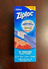 Ziploc Brand Freezer Quart Sliders Food Bags with Power Shield Protection 25 Ct