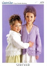 Sirdar DK Knitting Pattern 4179 Cardigans Girls 22"-30" 1 - 10yrs The Cutest 