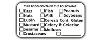 REVAY LABELS Food Allergy Contains Ingredients Day Dot Labels/Catering Stickers 260 FSA UK
